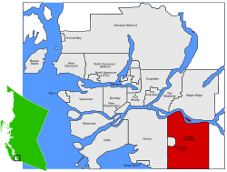 Location of Langley Township in Metro Vancouver