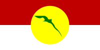 Flag of United Malay National Organisation. The kris in the flag is a symbol of Malay Nationalism in Malaysia