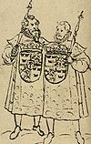 Two heralds at the funeral of King Johan III from 1594