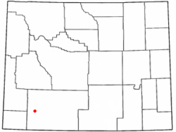 Location of James Town, Wyoming