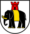 Elefante gualdrappato d'oro (Hilfikon, Svizzera)