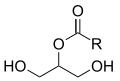 Strukturformel eines 2-Monoglycerids – Verwendung als Entschäumer in Lebensmitteln