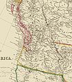 Британская карта 1844 года, показывающая в качестве границы реку Колумбия