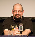 british science fiction-author Charles Stross, March 2013 at DortCon Dortmund