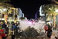 Shopping center at night.