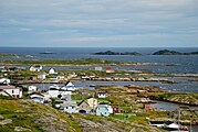 Zicht op de kust van Greenspond