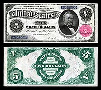 $5 United States Banknote, Large Type, Silver Certificate, Series 1891