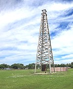 A replica of the Spindletop gusher