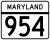 Maryland Route 954 marker