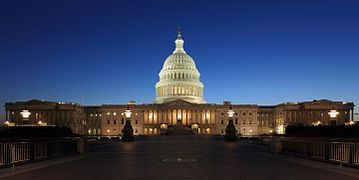 United States Capitol at dusk, east front