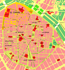 Barrio del Carme, distrito de Ciutat vella (Valencia)