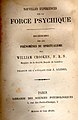 Page de garde de l'ouvrage d'études scientifiques de W. Crookes (vers 1870)