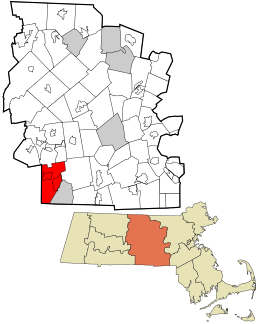 Location in Worcester County and the state of Massachusetts.