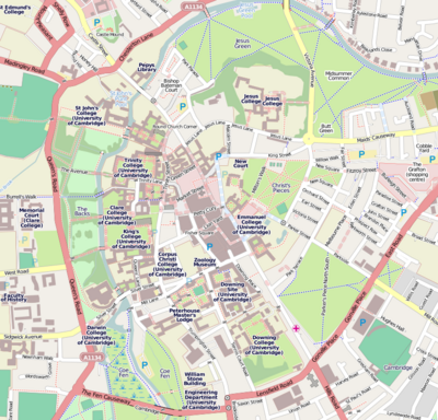 Mapa de localización de Cambridge Central