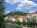 Schloßberg in Graz (view from the river Mur