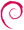 The Debian logo is a red swirl.