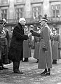 Rydz-Śmigły receiving the Marshal's buława from president of Poland Ignacy Mościcki. 10 November 1936, Warsaw.