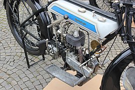 J.A.P. engine and gearbox in a Coventry-Eagle motorcycle from 1920