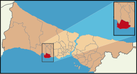 Map showing Beylikdüzü District in Istanbul Province