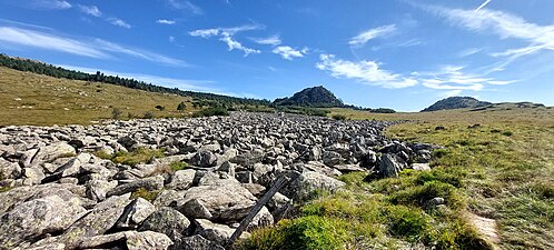 Ciàn Fretto, un di cànpi de magheu (in ingléize blockfield) de Prarióndo, into Pàrco do Béigoa