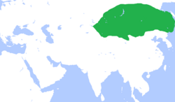 اوج گستردگی خاقانات ترک شرقی (احتمالا به ساحل اقیانوس آرام نرسیدند)