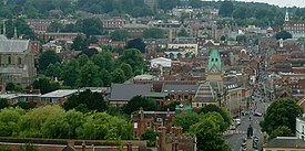 Centro de Winchester visto do monte St Giles