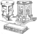 English: Pagan altar. Picture from popular bible encyclopedia of Archimandrite Nicephorus (1891). Русский: Языческий жертвенник. Иллюстрация из иллюстрированной библейской энциклопедии архимандрита Никифора (1891)