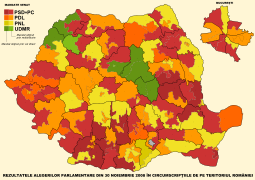 Apartenența politică a senatorilor din fiecare circumscripție