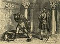 The killing of John Comyn by Robert the Bruce and Roger de Kirkpatrick in 1306 (19th century illustration)