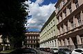 Opletalova street in Brno, in the background the Constitutional Court of the Czech Republic