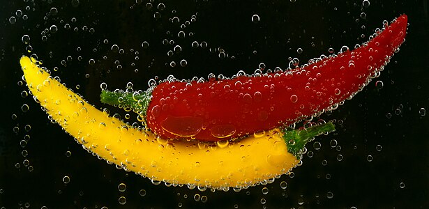 Peppers in water