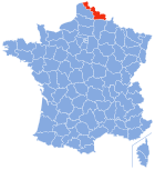 Posizion del dipartiment Nord in de la Francia