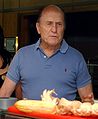 Robert Duvall and actress Luciana Pedraza cue in line at the Naval Air Station II Galley at NAS Sigonella June 14, 2003 (cropped)