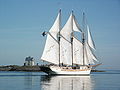 Schooner Linden in the waters south of Mariehamn