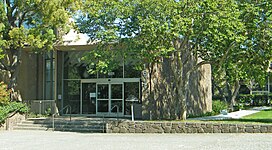 Entrance to Facebook's previous headquarters in the Stanford Research Park, Palo Alto, California