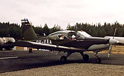 Valmet L-70 Miltrainer Teiskon lentokentällä vuonna 1983