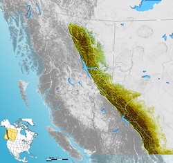 Mapa das Montanhas Rochosas Canadianas