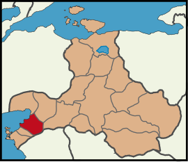 Map showing Burhaniye District in Balıkesir Province