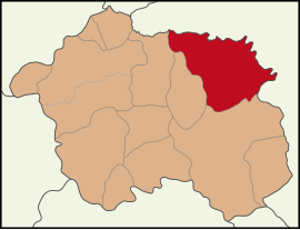 Map showing Mihalıççık District in Eskişehir Province