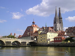 Regensburg, Steinerne Brücke und Dom