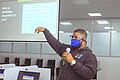 Olatunde Isaac of Wikimedia UG Nigeria introducing participants to Wikimedia projects