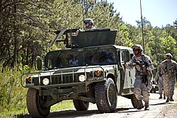 Personnel from the 102nd Security Forces Squadron, part of the Massachusetts Air National Guard's 102nd Intelligence Wing based at Otis ANGB.