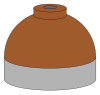 Illustration of cylinder shoulder painted brown for helium