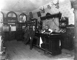 Interno del Toll Gate Saloon nel 1897 Black Hawk, Colorado.