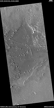 Dikes in Arabia, as seen by HiRISE, under the HiWish program. These straight features may indicate where valuable ore deposits may be found by future colonists. Scale bar is 500 meters. They may be part of linear ridges, hence related to impact craters.