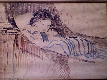 Portrait en aquarelle de sa fille Frances, 1922.