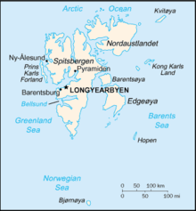 Major islands in the Spitsbergen group identified by name