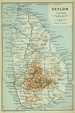 பிரித்தானிய இலங்கை வரைபடம், லைப்சிக் வெளியீடு, அண். 1914