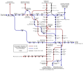 Schematic of passenger rail services around Sheffield in the 1950s