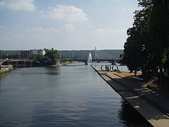 Confluence de l'Ourthe et de la Meuse à Liège.